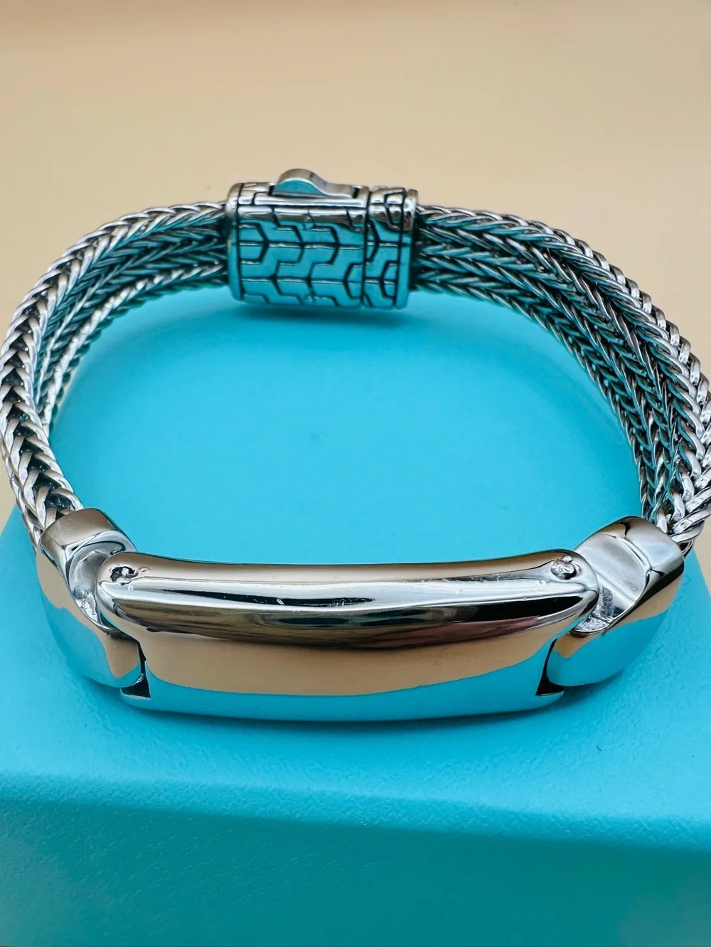Men’s Stainless Steel Woven Multi-Strand ID Bracelet - 22.5cm